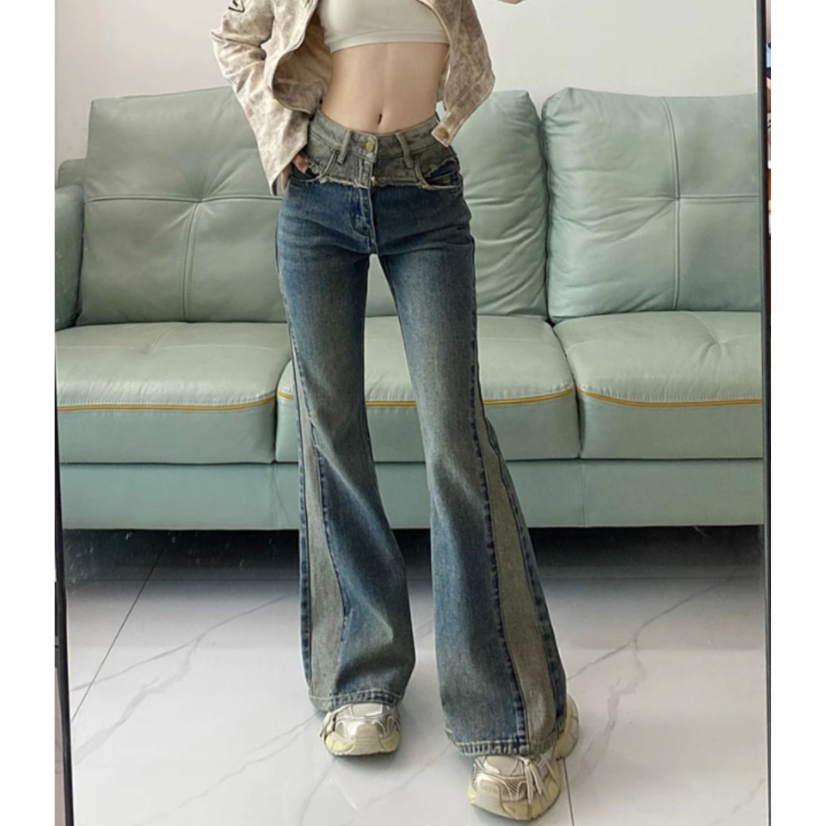 Pants/ウエスト切替フレアデニム ST/No.22157