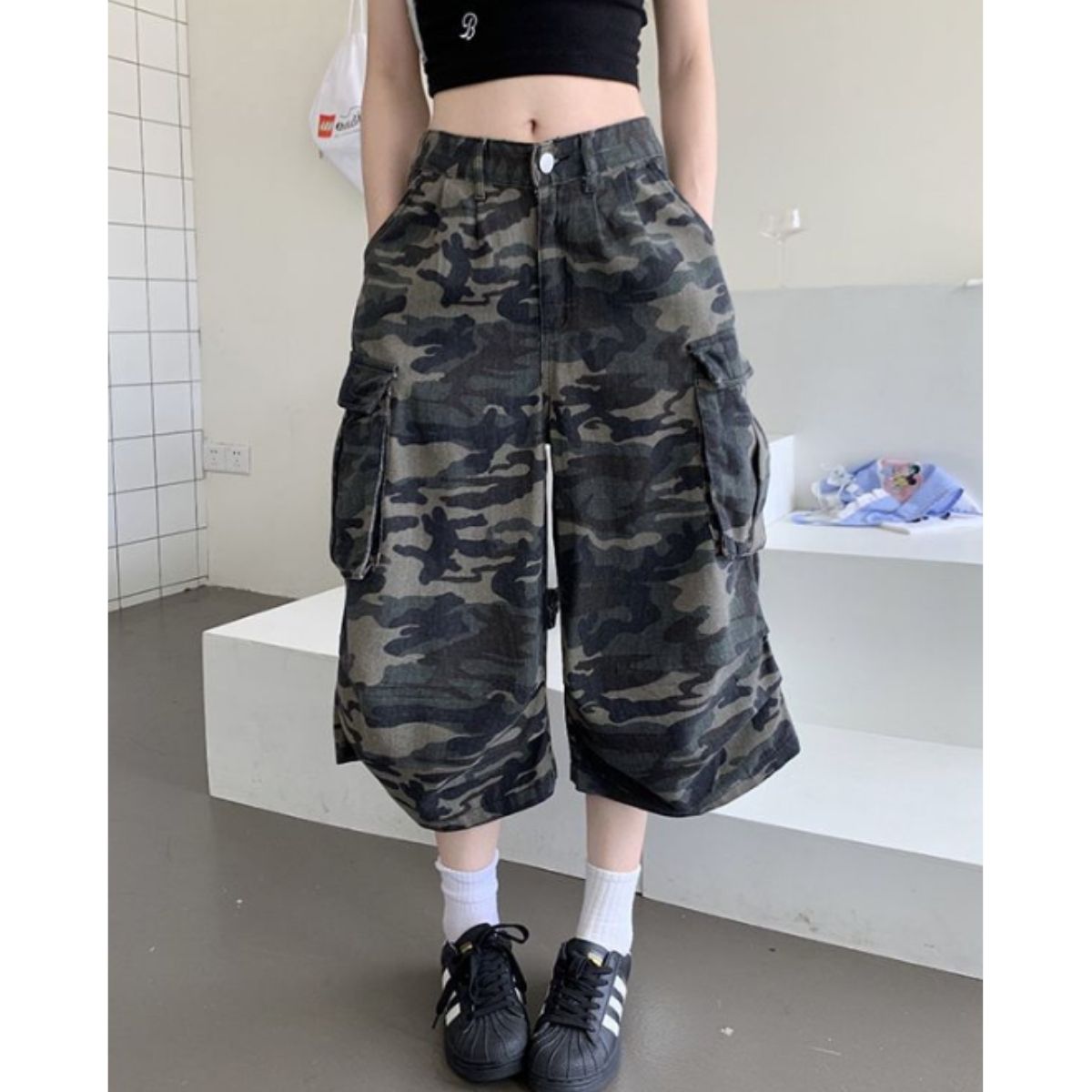 Pants/カモフラクロップドパンツ ST/No.22159