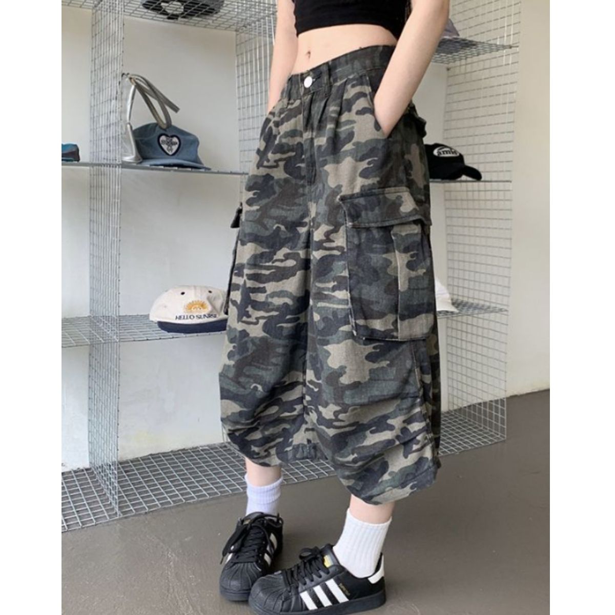 Pants/カモフラクロップドパンツ ST/No.22159