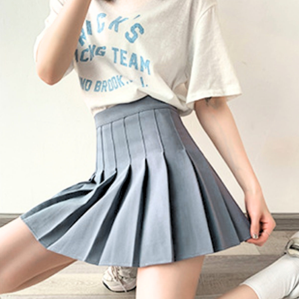 プリーツミニスカート ハイウエスト Aライン 制服風 学生 韓国