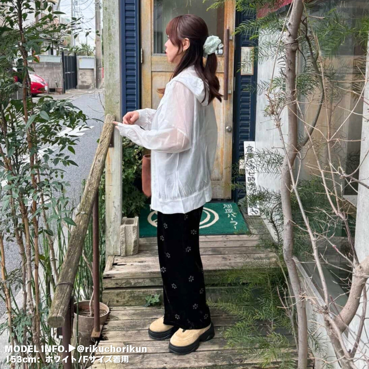 シアージャケット レディース 春アウター フード 羽織り 薄手 透け感 ノーカラー 韓国ファッション Belle Cie ST/No.22186