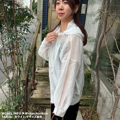 シアージャケット レディース 春アウター フード 羽織り 薄手 透け感 ノーカラー 韓国ファッション Belle Cie ST/No.22186