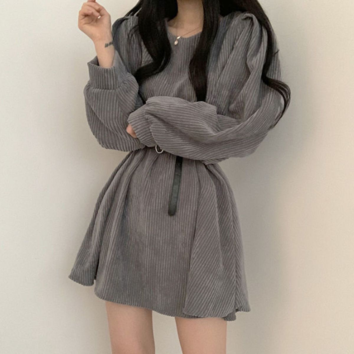 Dress/ウエストマークコーデュロイワンピ ST/No.22191