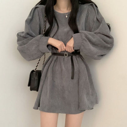 Dress/ウエストマークコーデュロイワンピ ST/No.22191