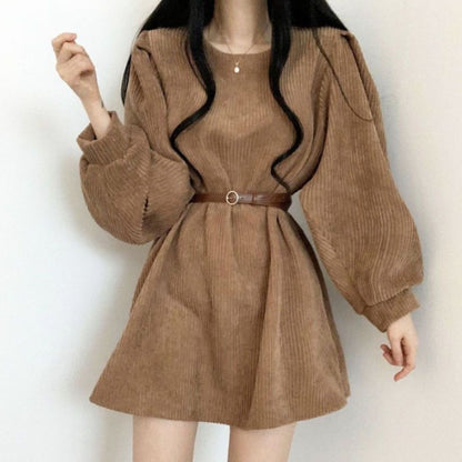 Dress/ウエストマークコーデュロイワンピ ST/No.22191