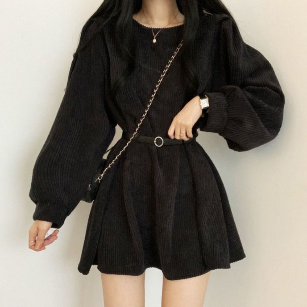 Dress/ウエストマークコーデュロイワンピ ST/No.22191