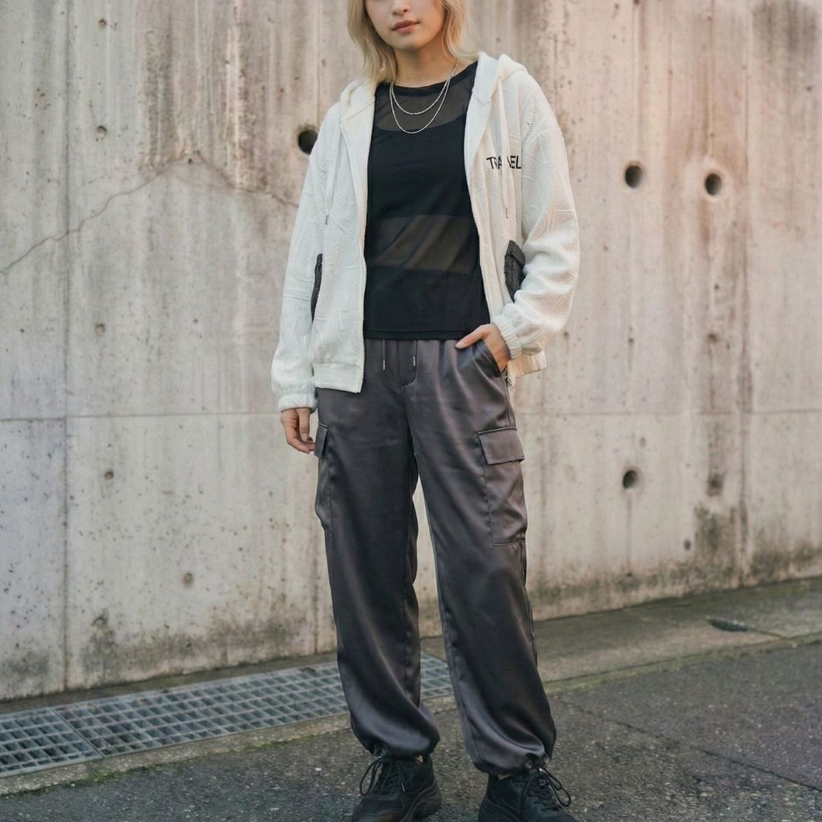 Outer/ロゴデザインジップアップパーカー ST/No.22192