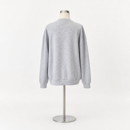 Tops/裏起毛ロゴスウェットトレーナー ST/No.22193 グレー 実物撮影 背面