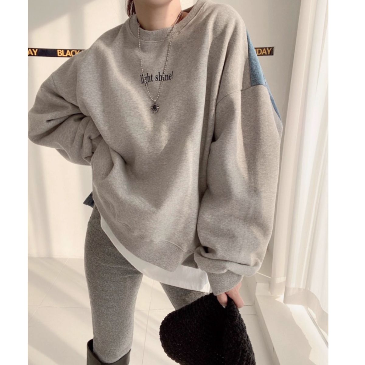 Tops/デニム切替オーバースウェット ST/No.22197