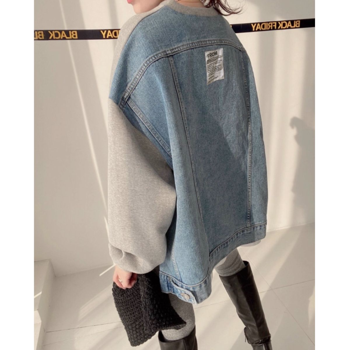 Tops/デニム切替オーバースウェット ST/No.22197