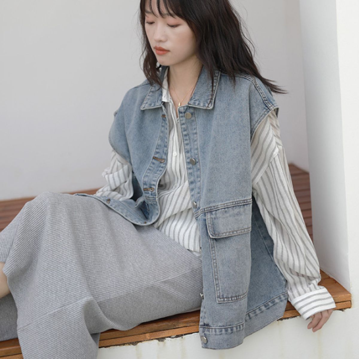 Vest/オーバーサイズデニムベスト ST/No.22200 – Belle Ćie