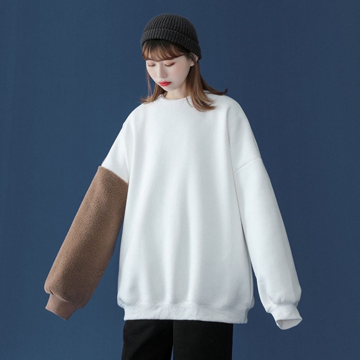 Tops/くまスリーブ裏起毛トレーナー ST/No.22202