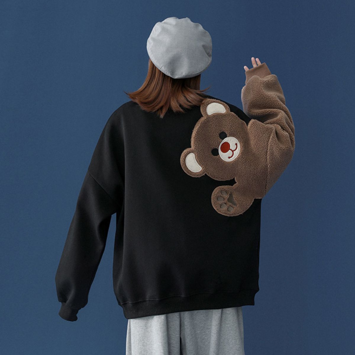 Tops/くまスリーブ裏起毛トレーナー ST/No.22202