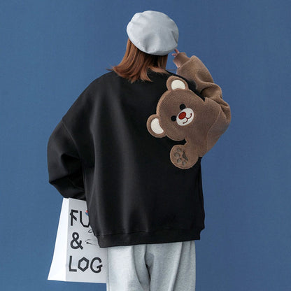 Tops/くまスリーブ裏起毛トレーナー ST/No.22202