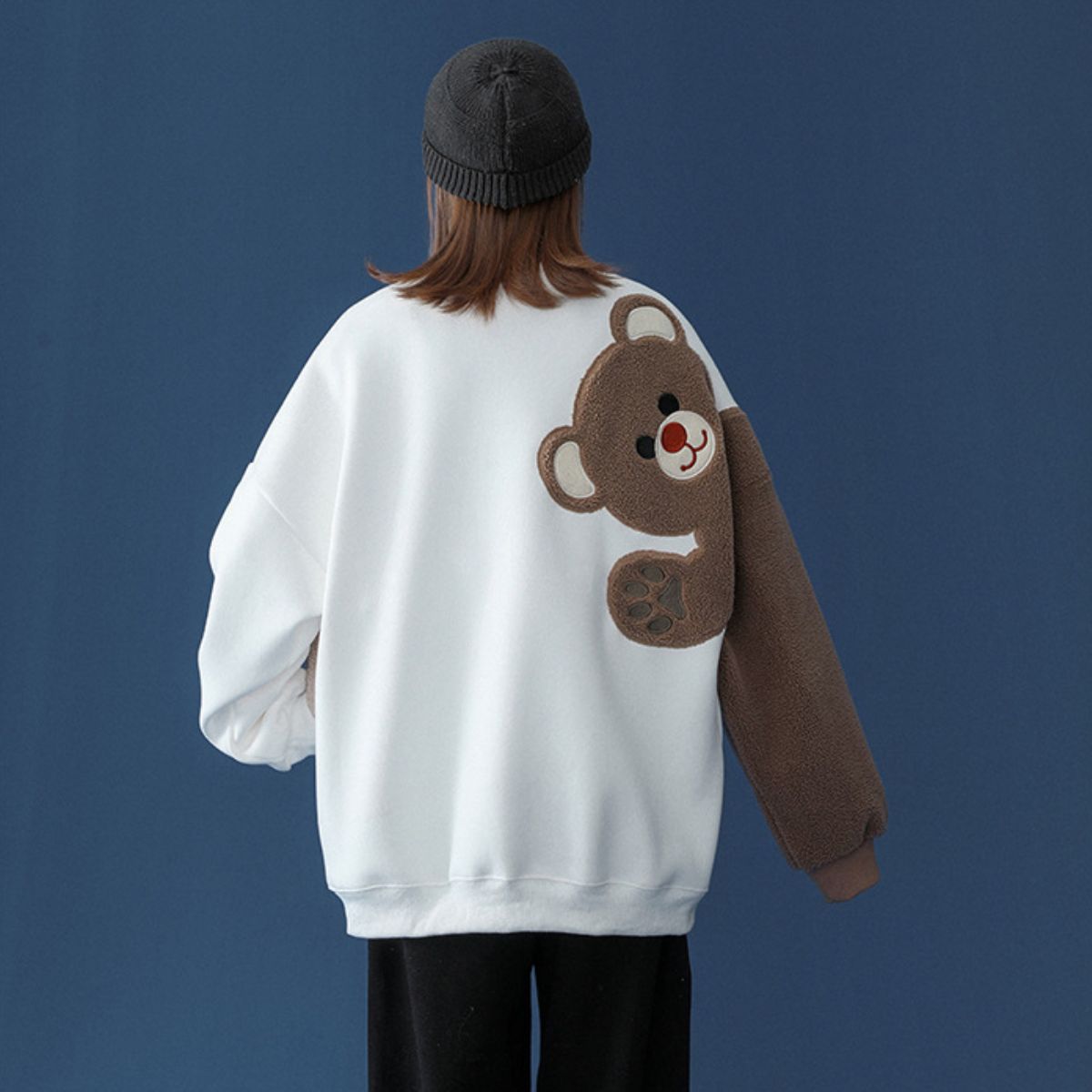 Tops/くまスリーブ裏起毛トレーナー ST/No.22202