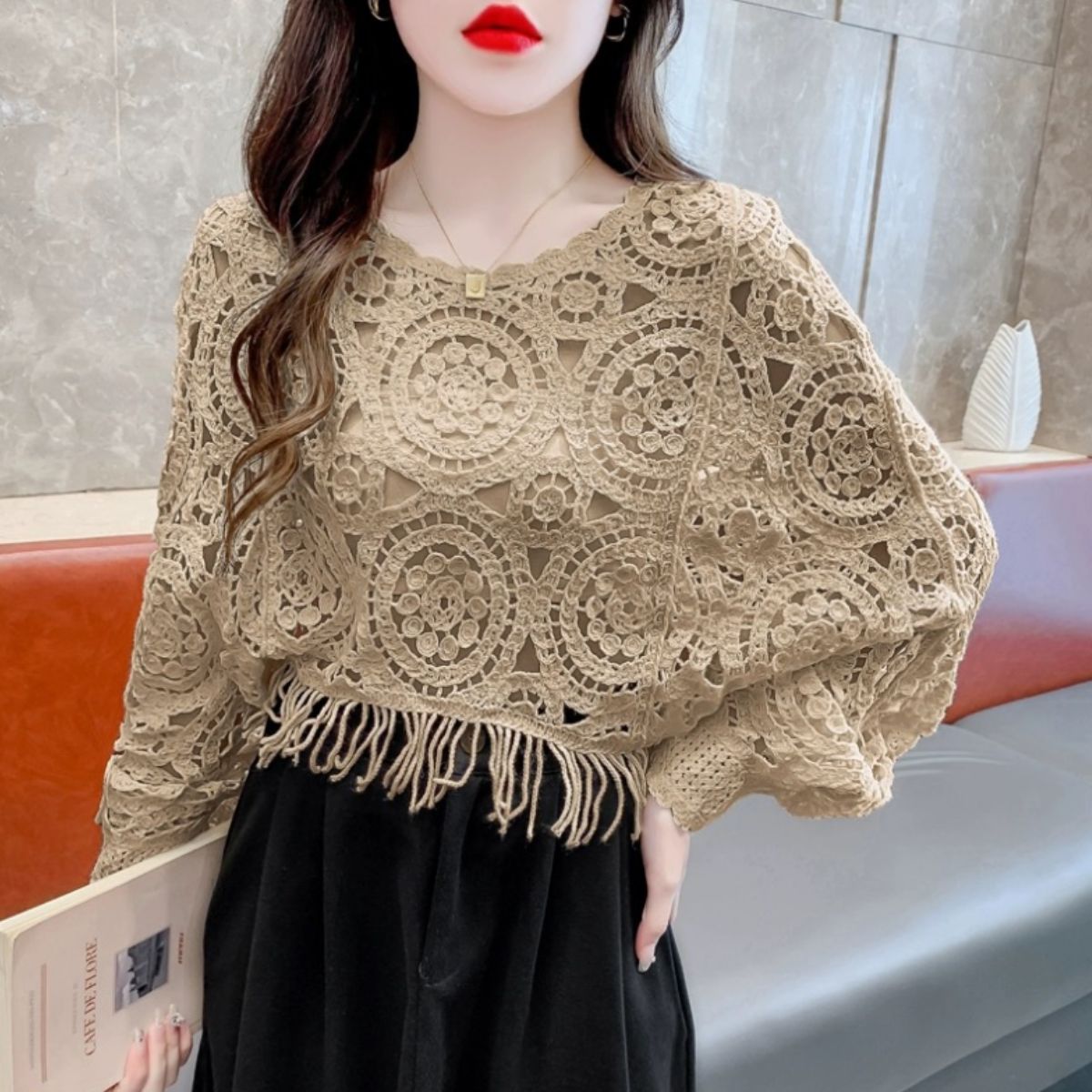 Knit/クロシェ編みレーストップス ST/No.22205
