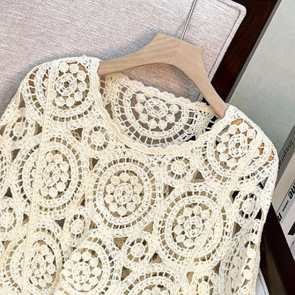 Knit/クロシェ編みレーストップス ST/No.22205