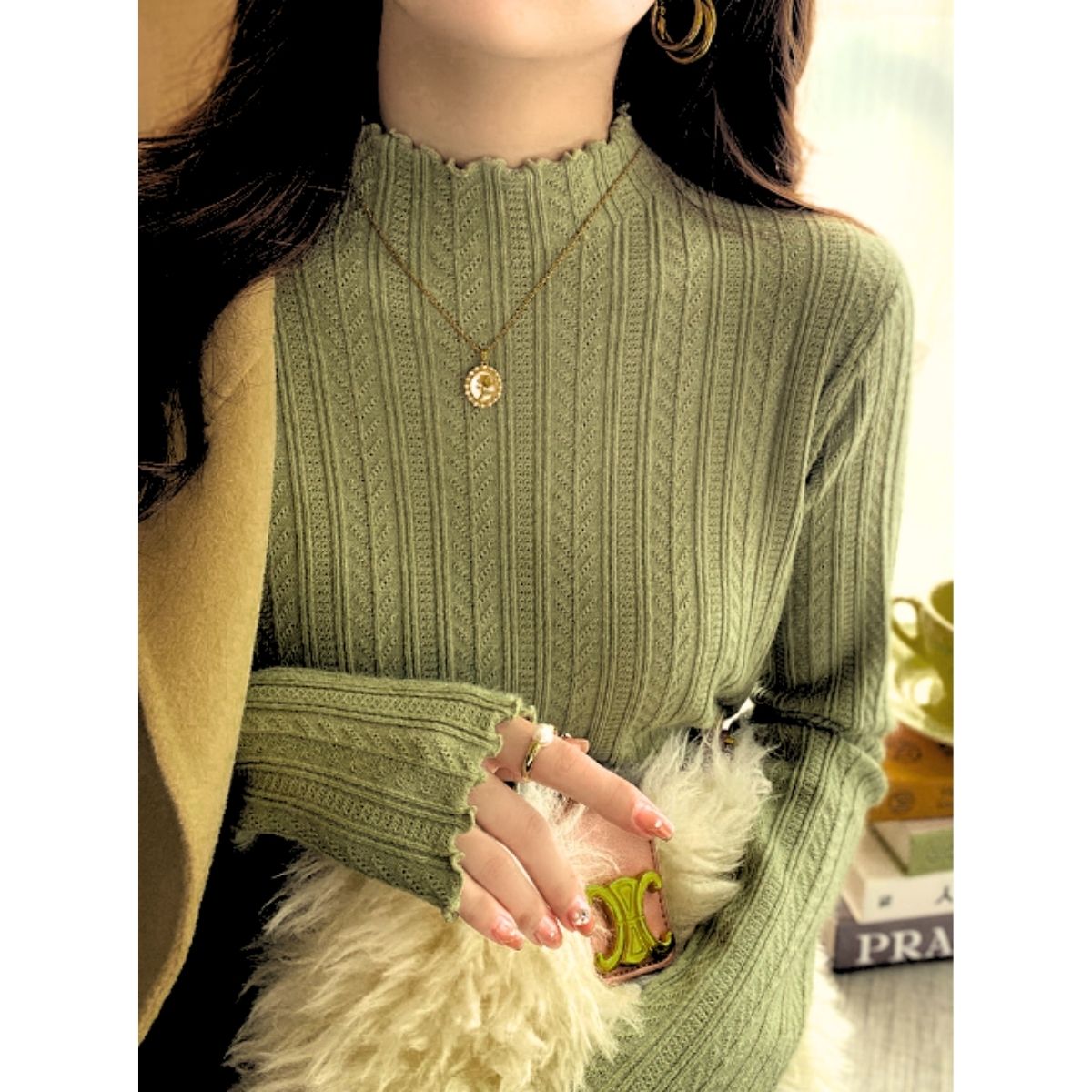 Knit/メロウフリルハイネックニット ST/No.22209