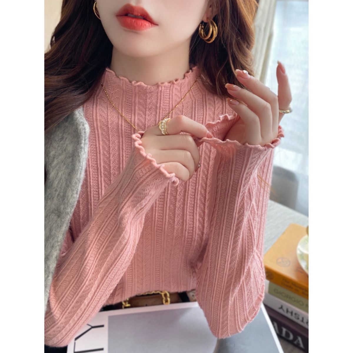 Knit/メロウフリルハイネックニット ST/No.22209