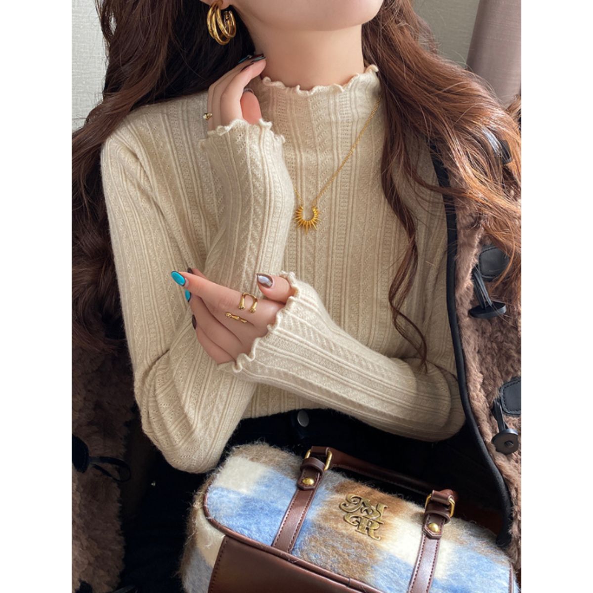 Knit/メロウフリルハイネックニット ST/No.22209
