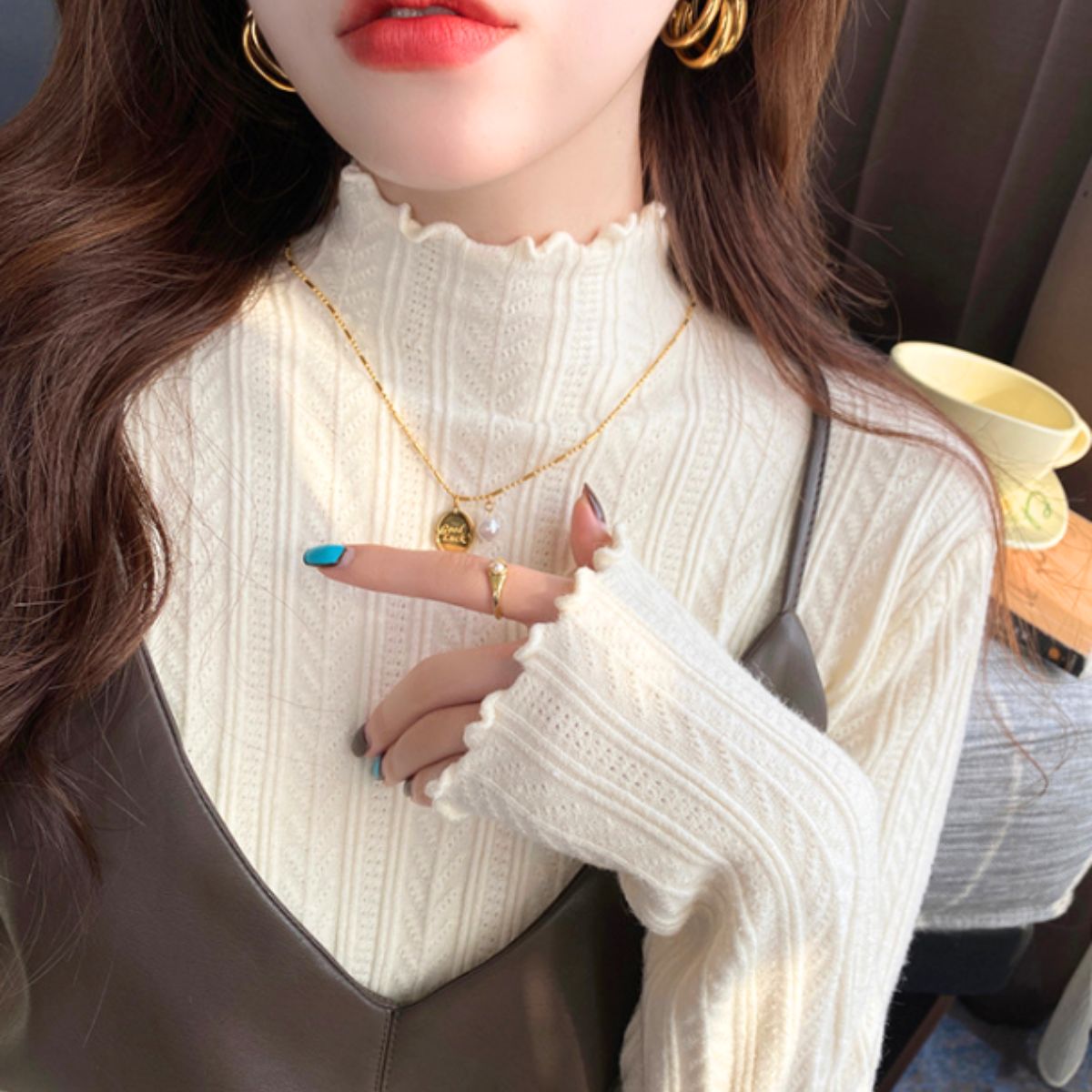 Knit/メロウフリルハイネックニット ST/No.22209
