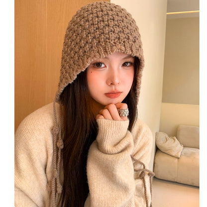 Hat/ポンポン紐付きニット帽 ST/No.22215