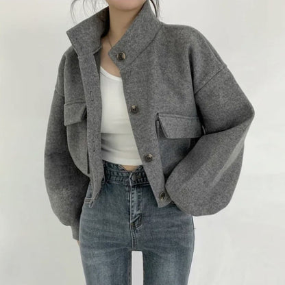 Blouson/ウールタッチショートブルゾン ST/No.22217