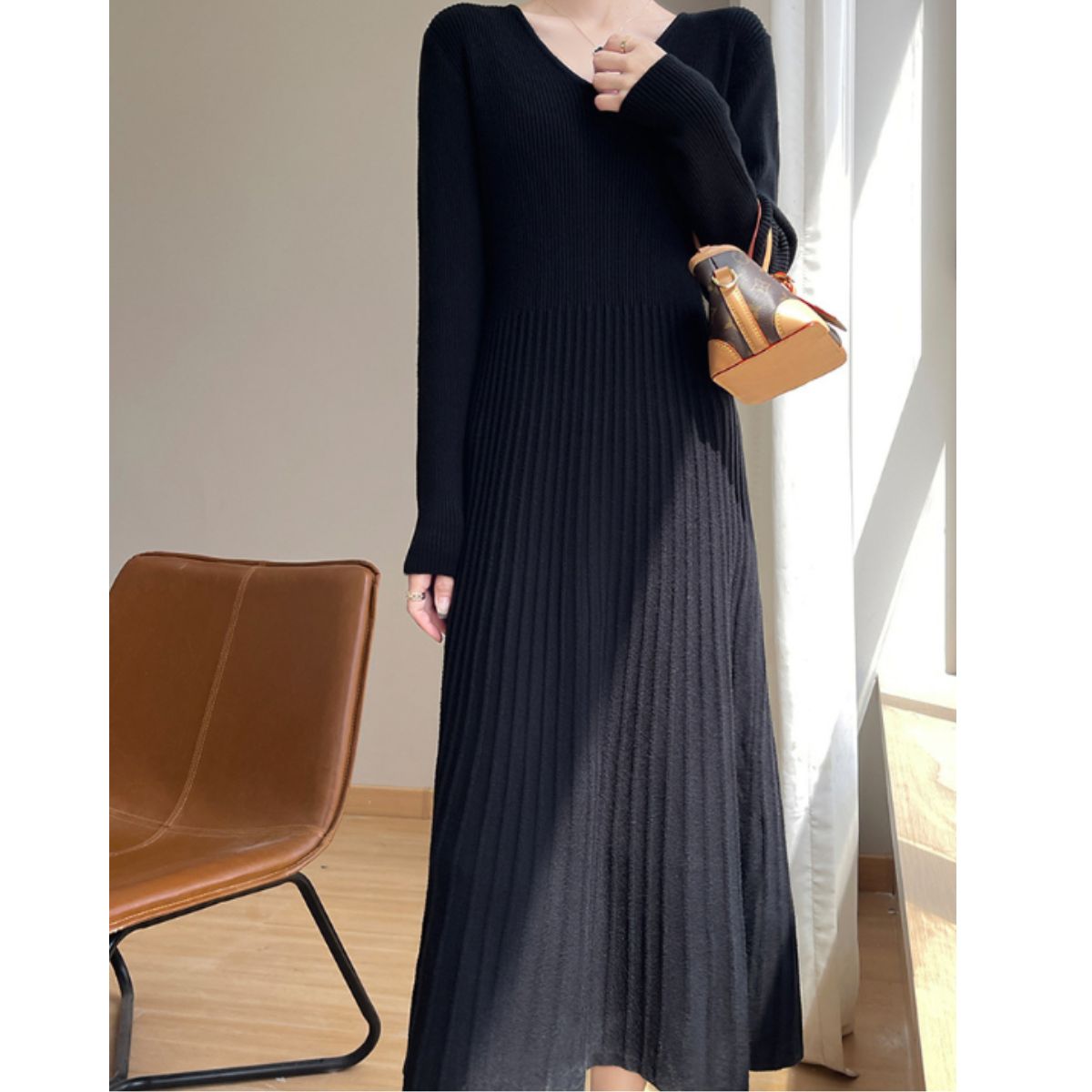 Dress/Vネック美シルエットワンピース ST/No.22221