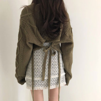 Knit/バックリボンケーブルニット ST/No.22224