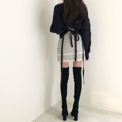 Knit/バックリボンケーブルニット ST/No.22224