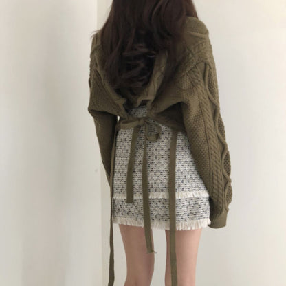 Knit/バックリボンケーブルニット ST/No.22224