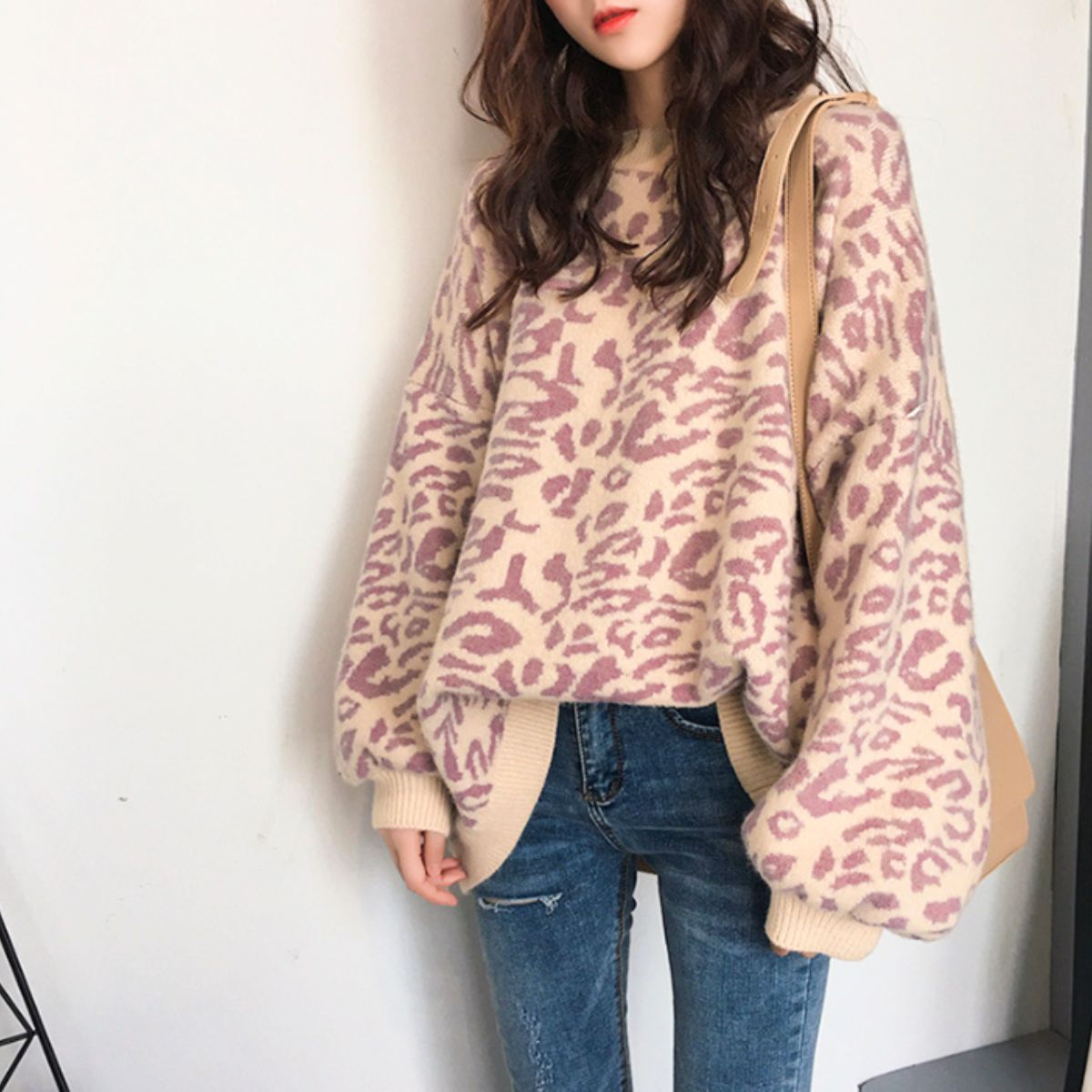 Knit/カラーレオパードニットトップス ST/No.22225