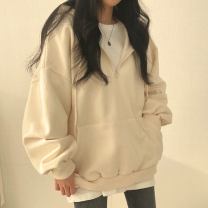 Parka/ハーフジップ裏起毛パーカー ST/No.22229