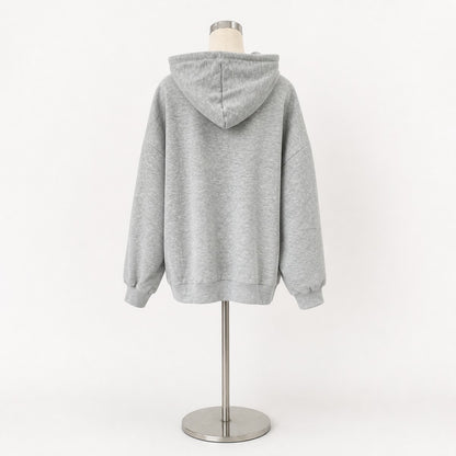 Parka/ハーフジップ裏起毛パーカー ST/No.22229 グレー 実物撮影 背面