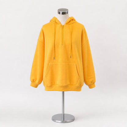 Parka/ハーフジップ裏起毛パーカー ST/No.22229 オレンジ 実物撮影 正面