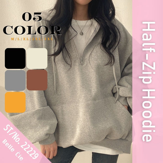 Parka/ハーフジップ裏起毛パーカー ST/No.22229