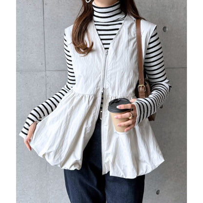 Vest/ペプラムジップアップベスト ST/No.22240