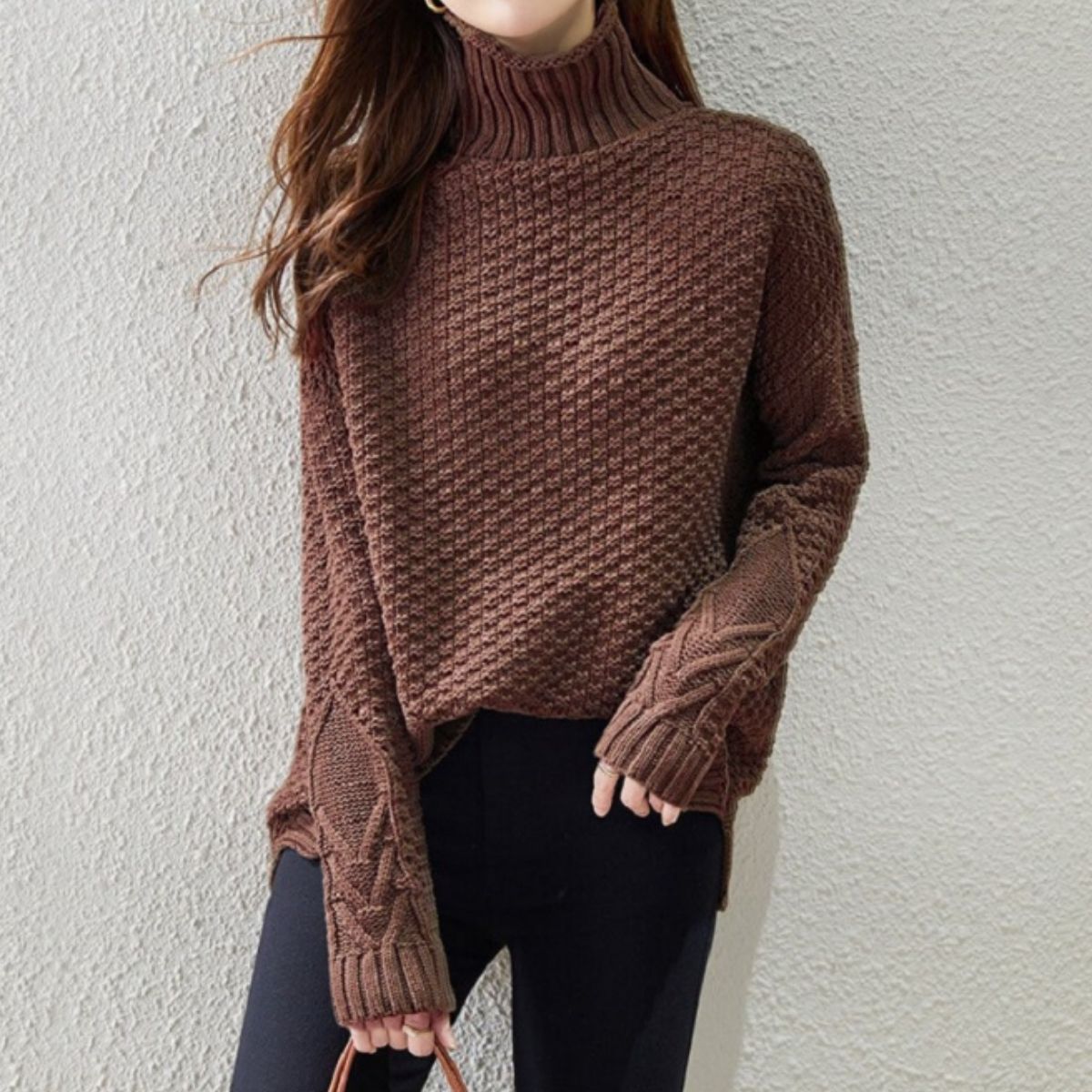 Knit/ざっくり編みタートルネックニット ST/No.22244