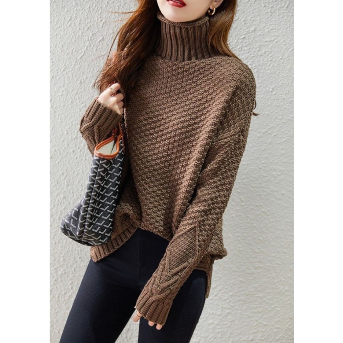 Knit/ざっくり編みタートルネックニット ST/No.22244