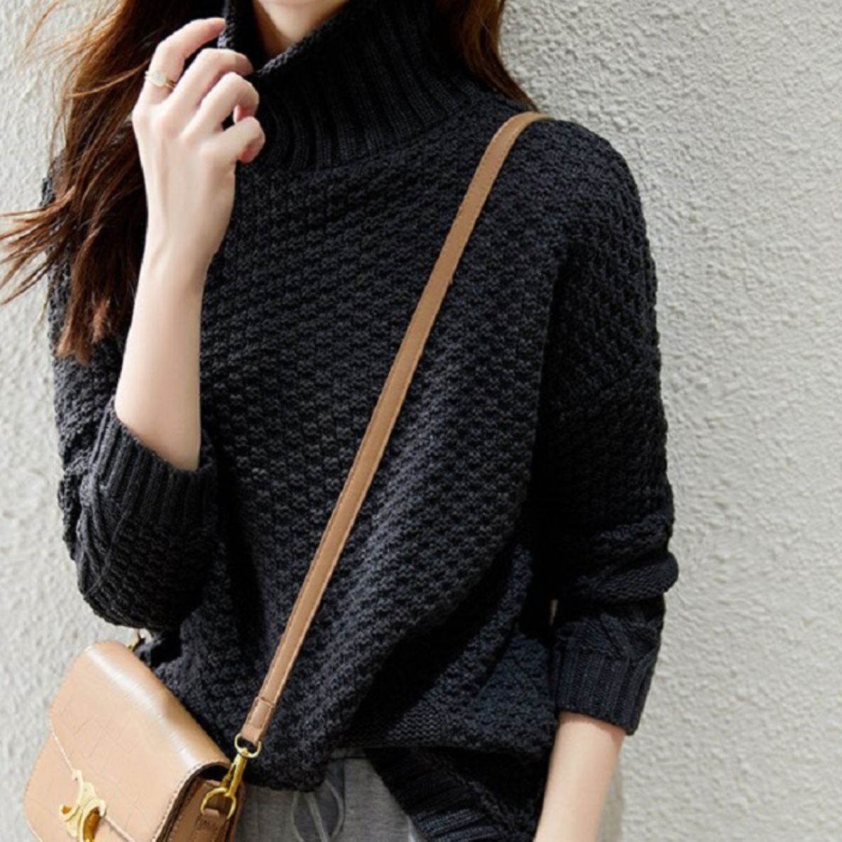 Knit/ざっくり編みタートルネックニット ST/No.22244