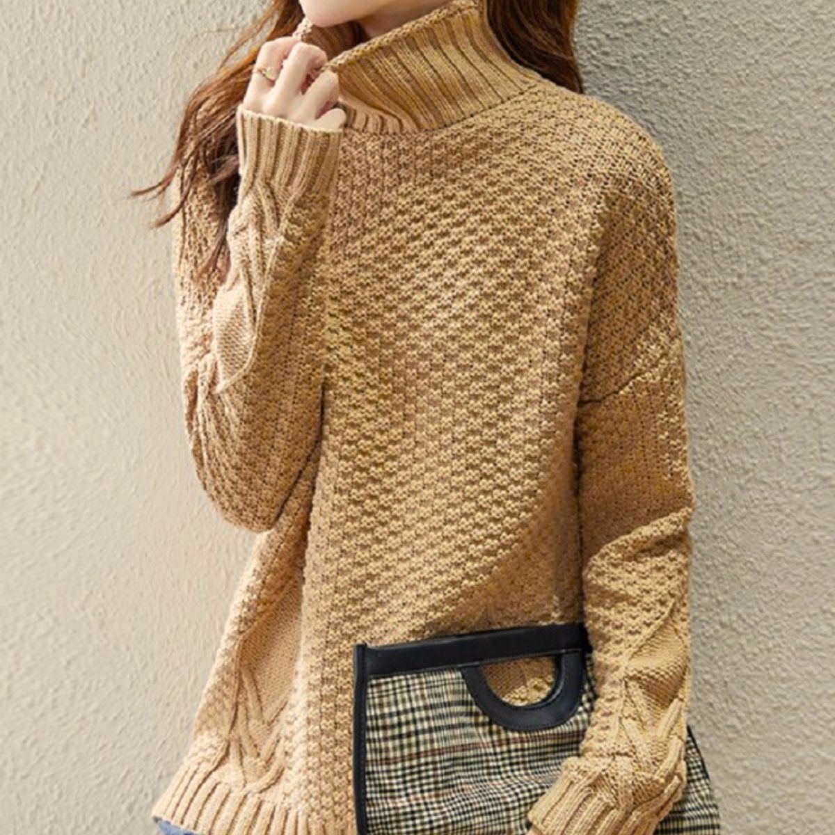 Knit/ざっくり編みタートルネックニット ST/No.22244