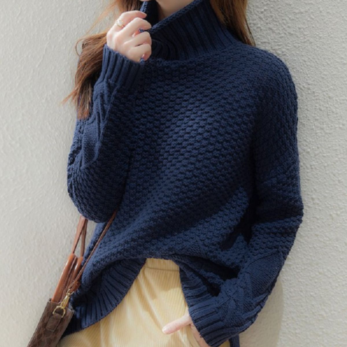 Knit/ざっくり編みタートルネックニット ST/No.22244