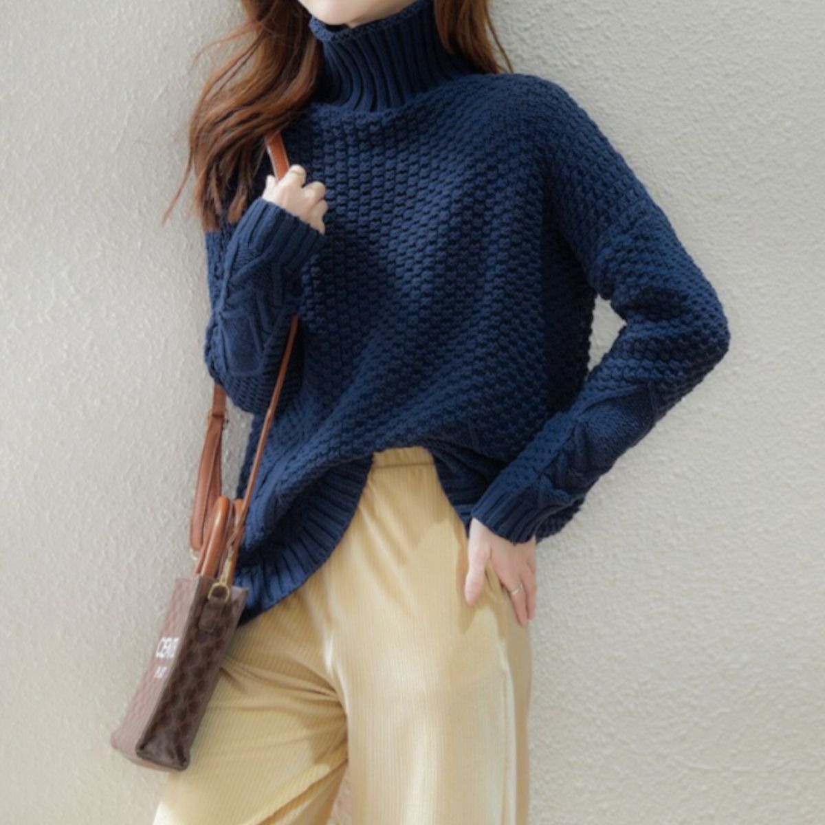 Knit/ざっくり編みタートルネックニット ST/No.22244