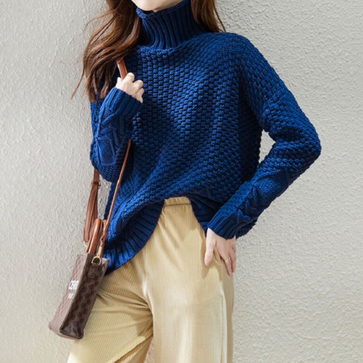 Knit/ざっくり編みタートルネックニット ST/No.22244