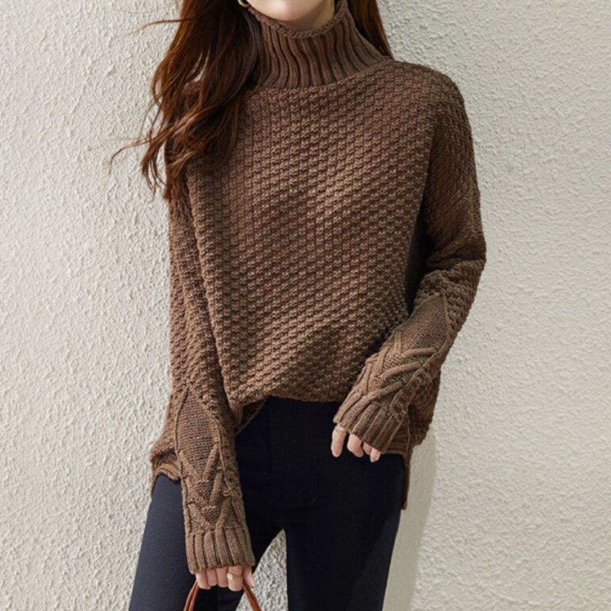 Knit/ざっくり編みタートルネックニット ST/No.22244