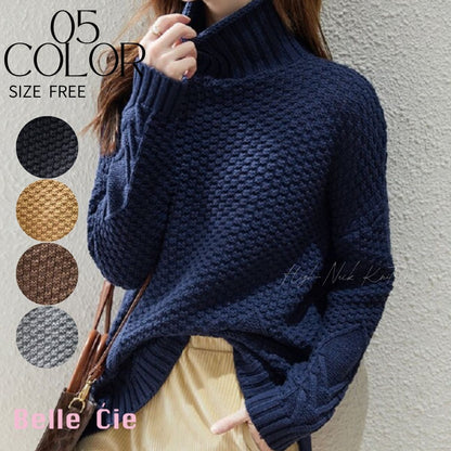 Knit/ざっくり編みタートルネックニット ST/No.22244