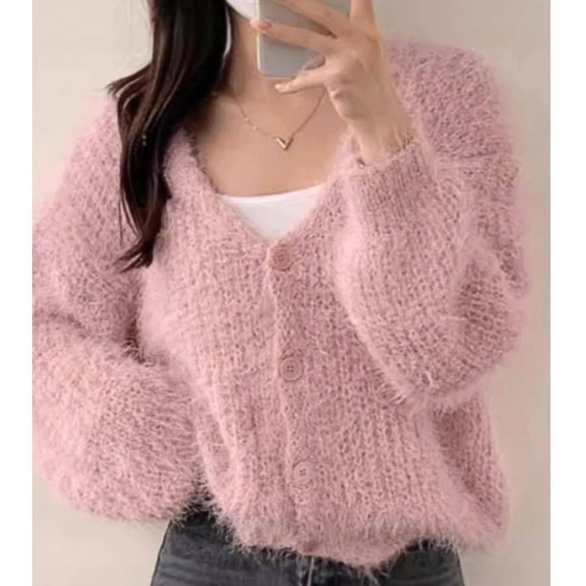 Tops/フェザーニットカーディガン ST/No.22246