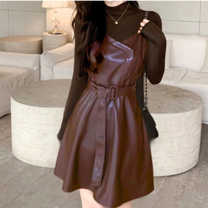 Dress/フェイクレザーキャミワンピ ST/No.22250