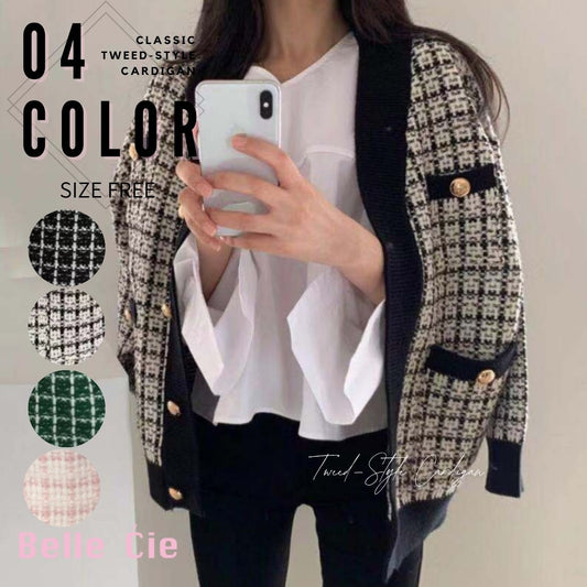 Tops/クラシカルツイード風カーディガン ST/No.22254