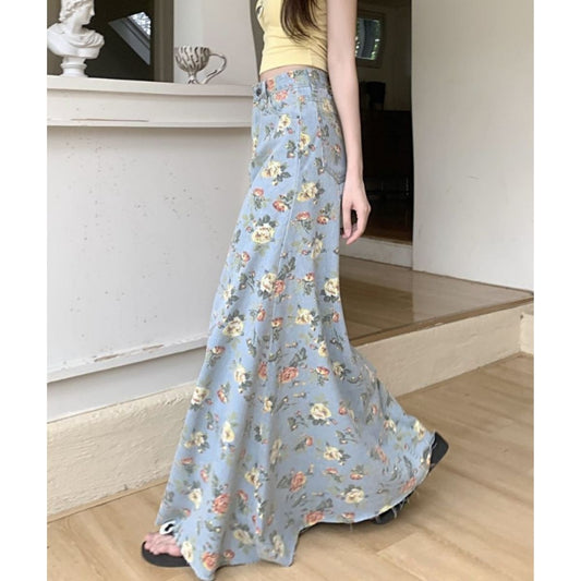 Skirt/ビンテージフラワーデニムスカート ST/No.22268